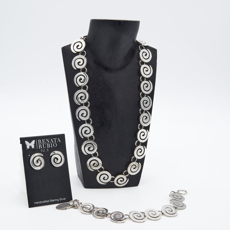 Byzantine Silver Set of Necklace, Bracelet and Earrings
