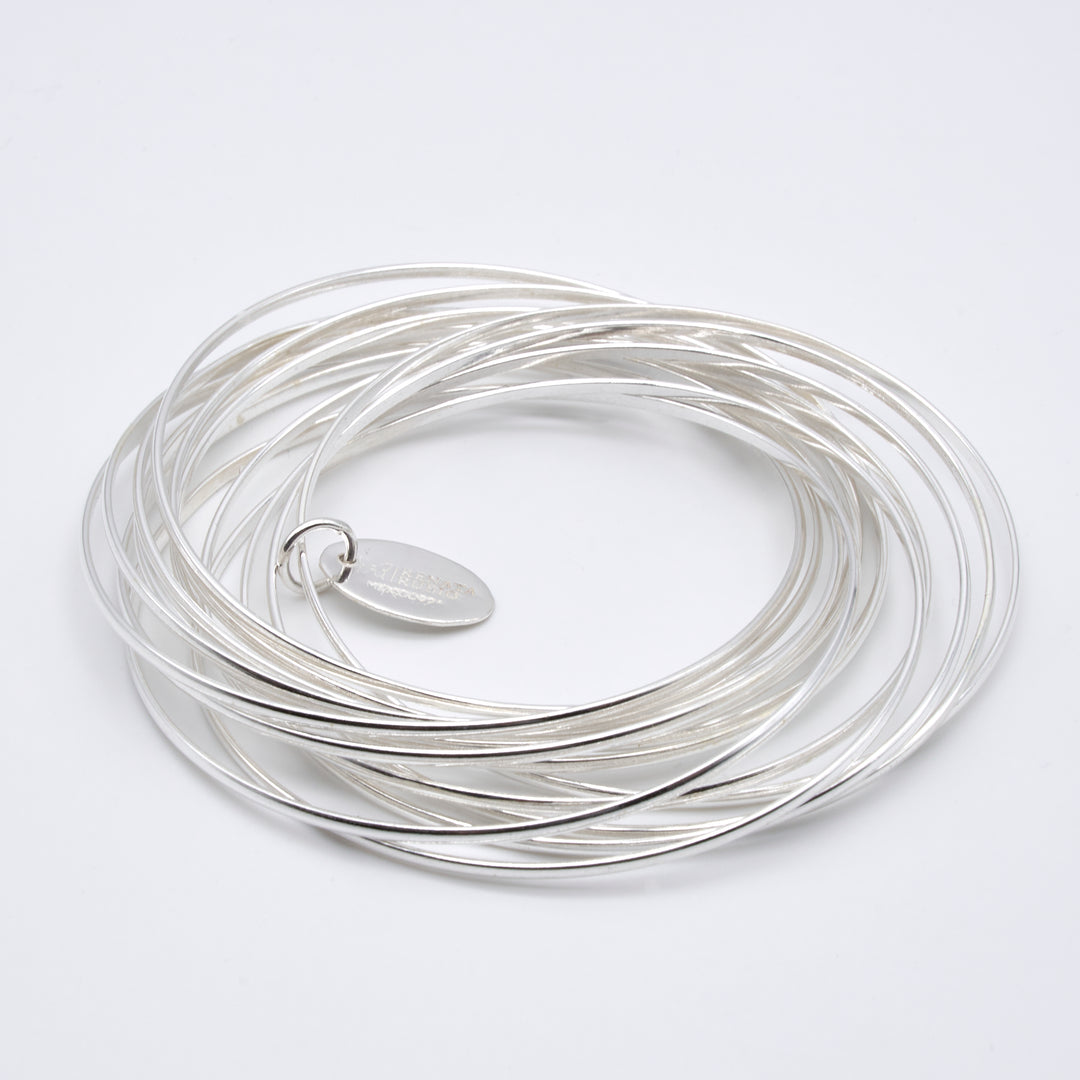 14 Interlinked Silver Bangles - Renata Rubio 92.5 - BGG117