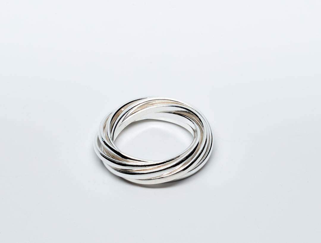 14 Interlinked Silver Bangles - Renata Rubio 92.5 - BGG117