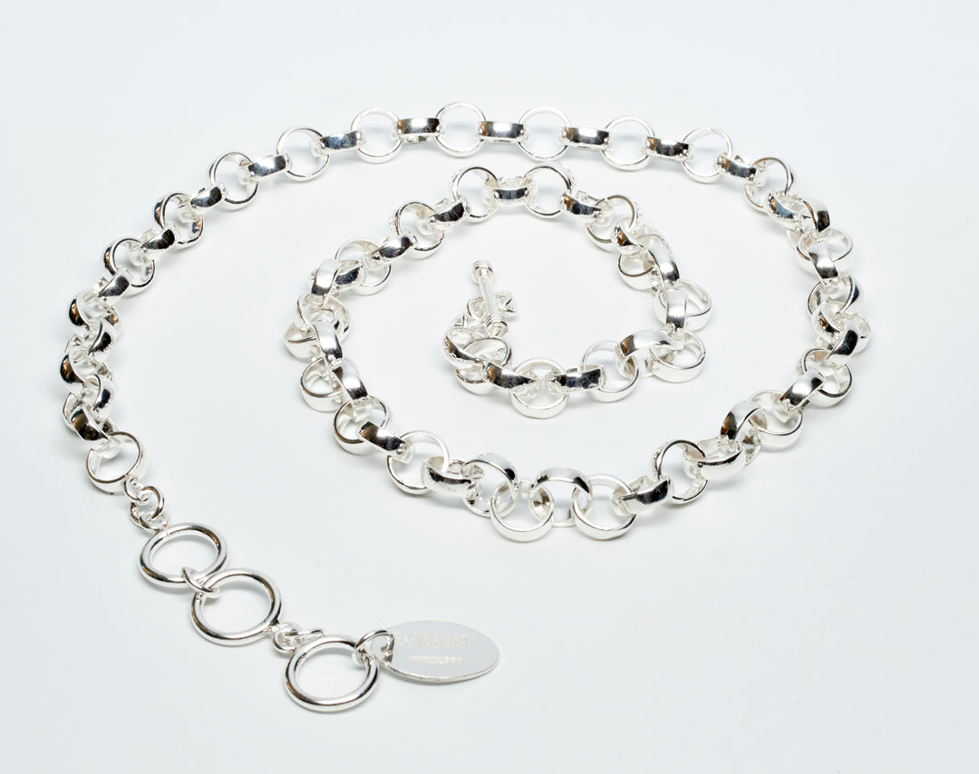 Domed Silver Circle Necklace