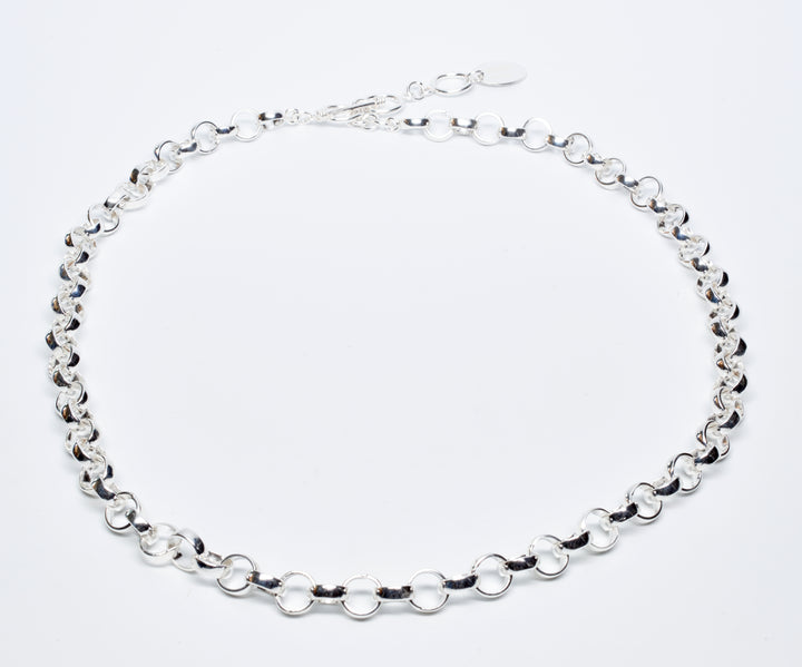 Domed Silver Circle Necklace