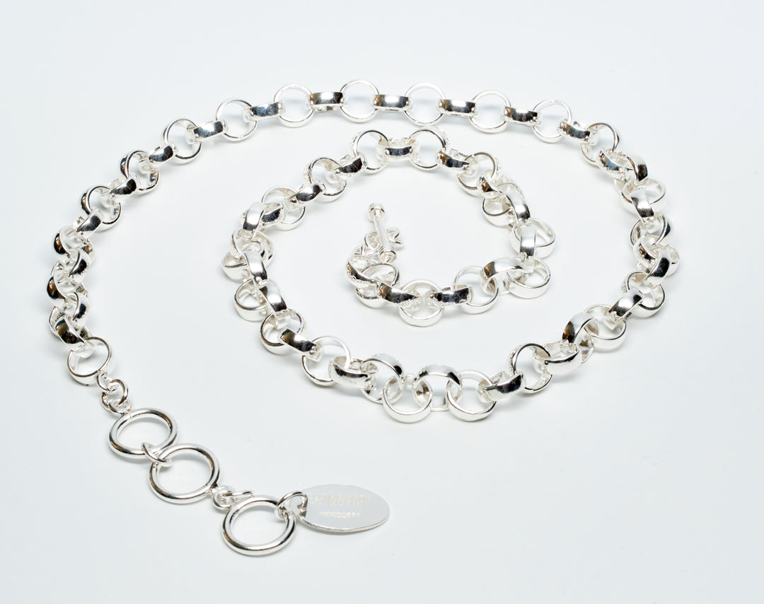 Silver Domed Round Loop Sterling Silver Necklace - Renata Rubio 92.5