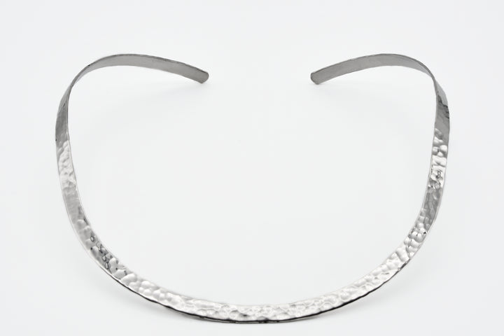 5.5 CM Pounded Silver Choker