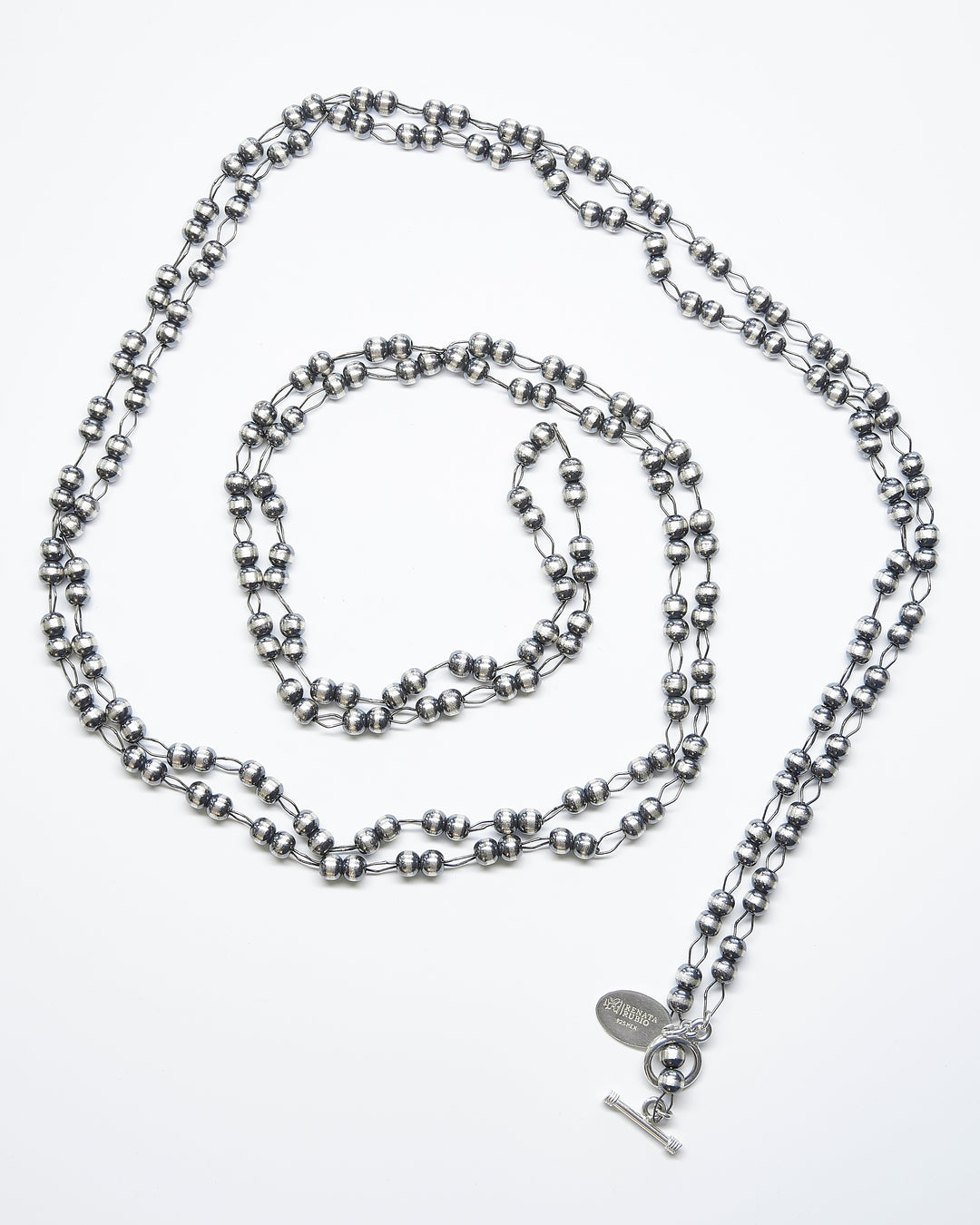 6 Feet Long Oxidized Silver Necklace - Renata Rubio 92.5 - NMF243