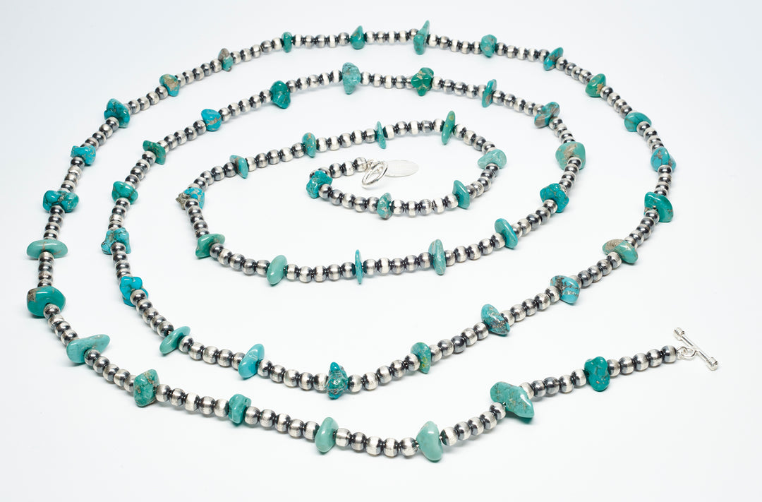 6 Foot Long Sonoran Turquoise Necklace