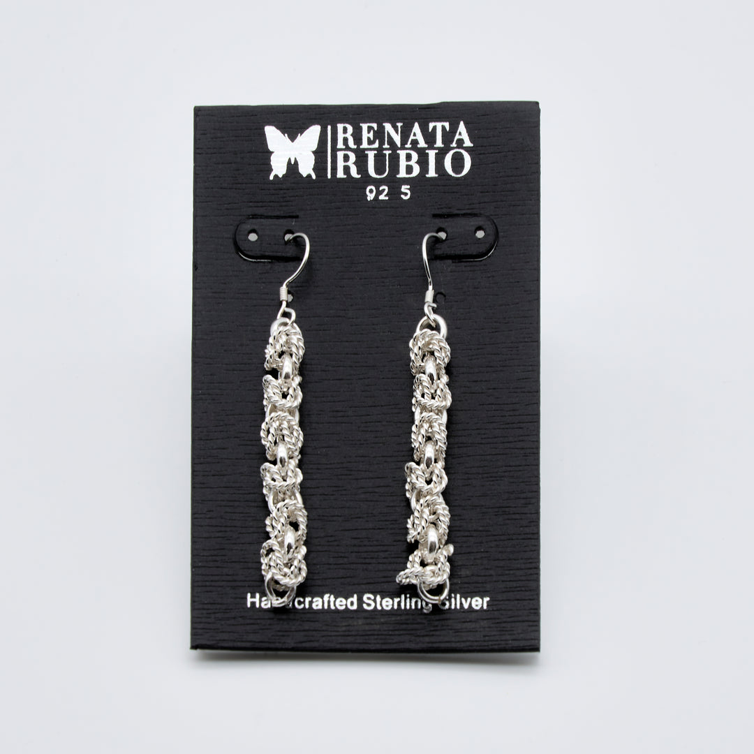 Byzantine Silver Dangle Earrings - Renata Rubio 92.5 - handmade sterling silver jewelry with lifetime warranty