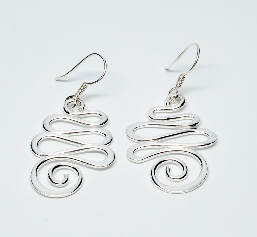 Candy Ribbon Silver Dangle Earrings - Renata Rubio 92.5 - EJF217