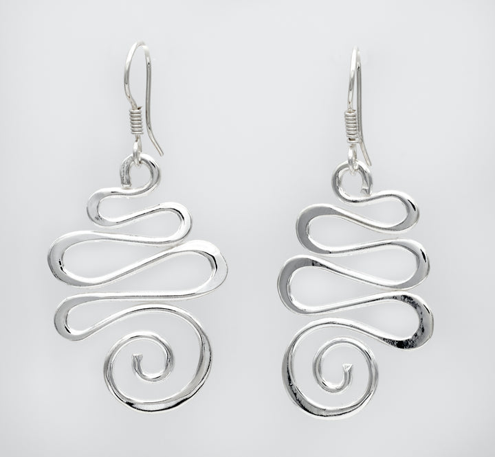 Silver Candy Swirl Dangle Earrings