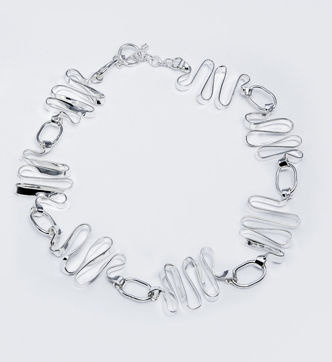 Candy Swirl Silver Chain Link Bracelet - Renata Rubio 92.5 - BGG189