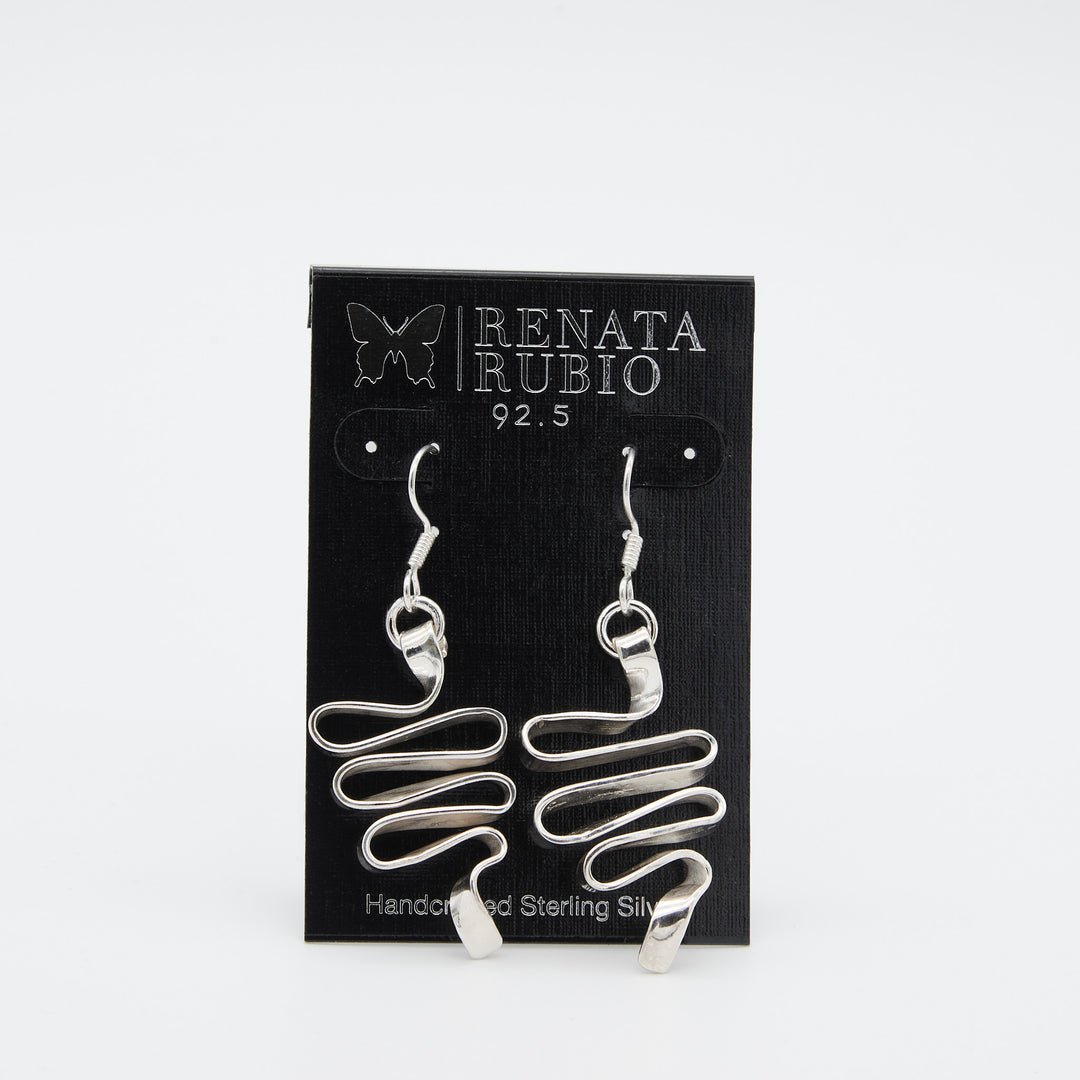 Candy Swirl Silver Dangle Earrings - Renata Rubio 92.5