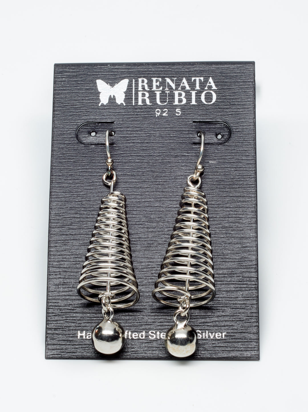 Coiled Beaded Silver Earrings - Renata Rubio 92.5