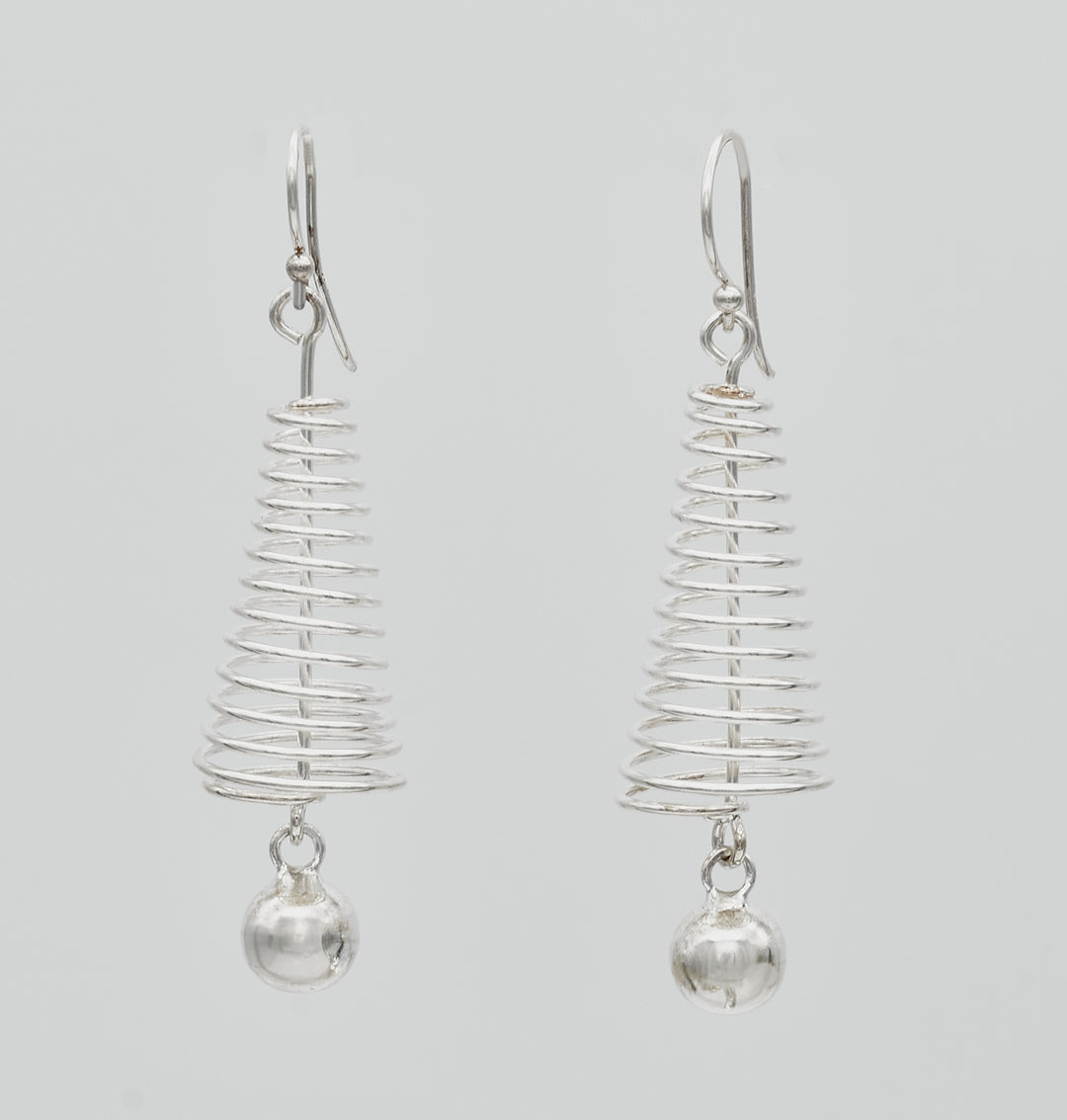 Coiled Beaded Silver Earrings - Renata Rubio 92.5