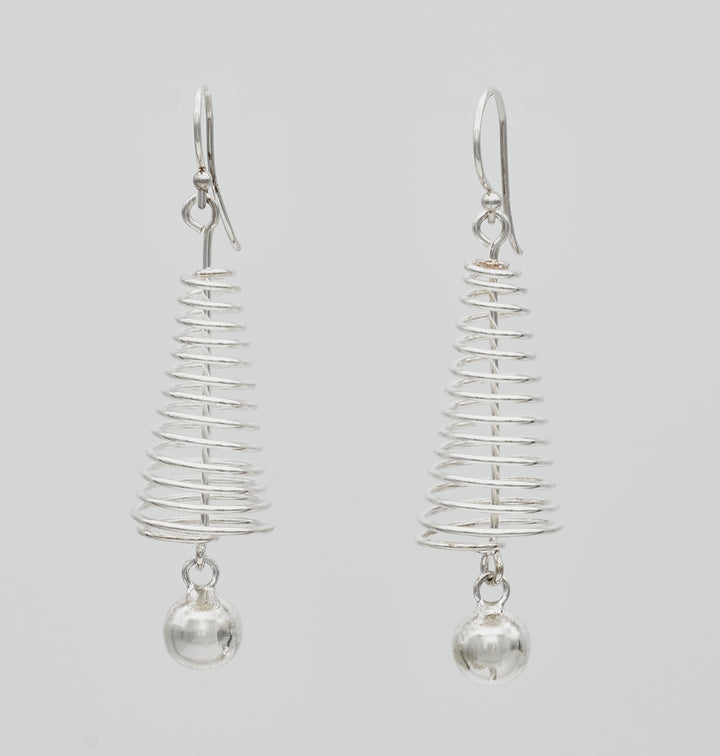 Coiled Beaded Silver Earrings - Renata Rubio 92.5