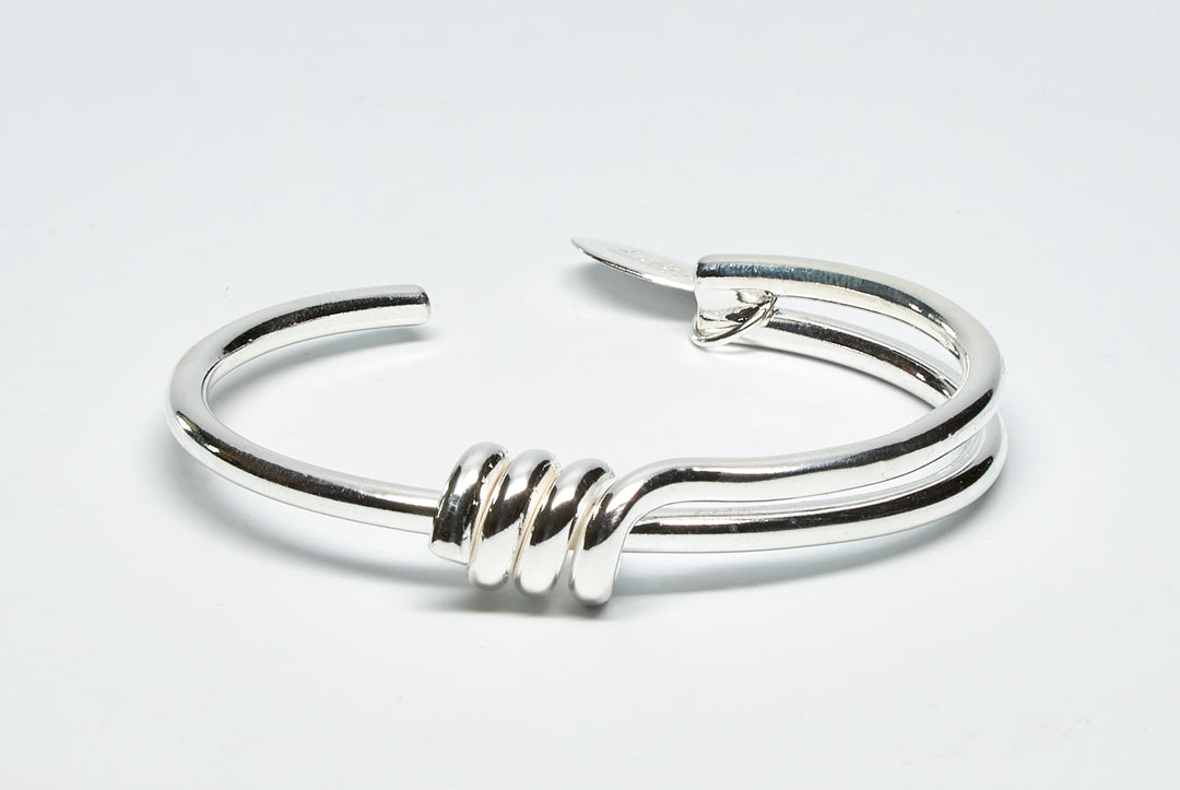 Silver Coiled Center Cuff