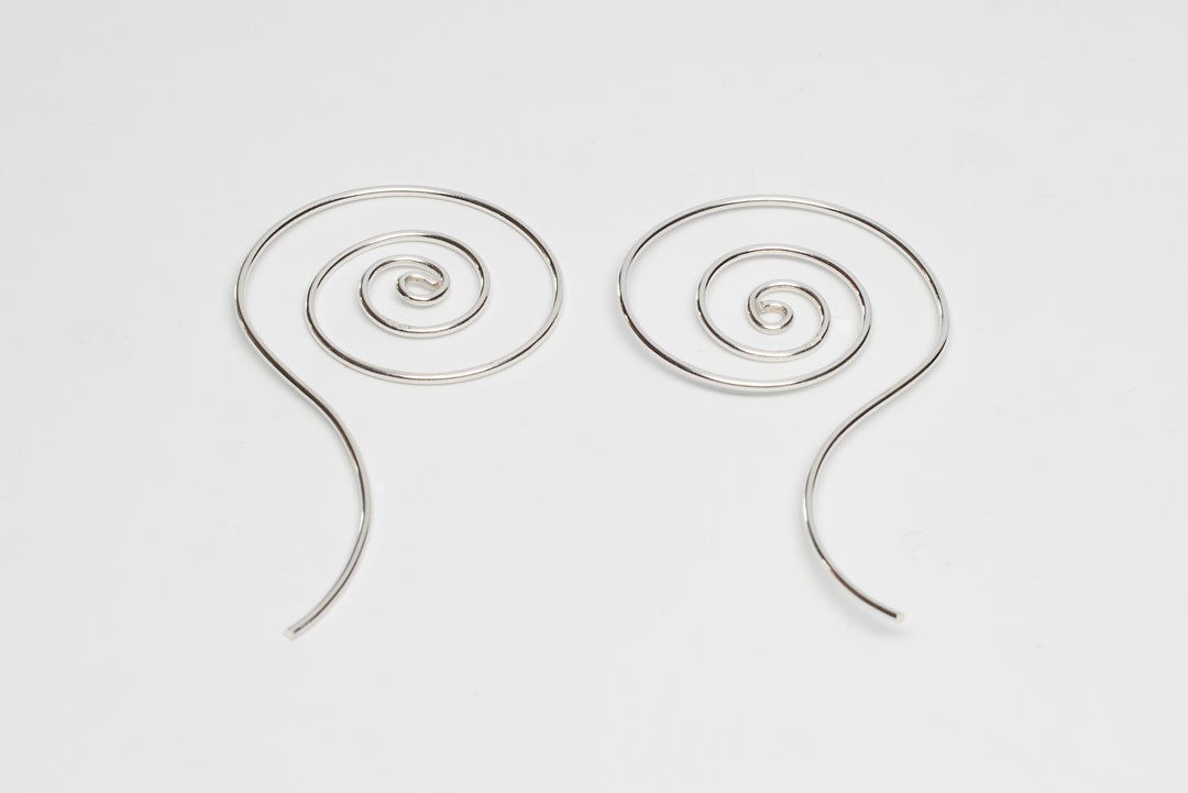 Coiled Silver Threader Earrings - Renata Rubio 92.5 - EJF249