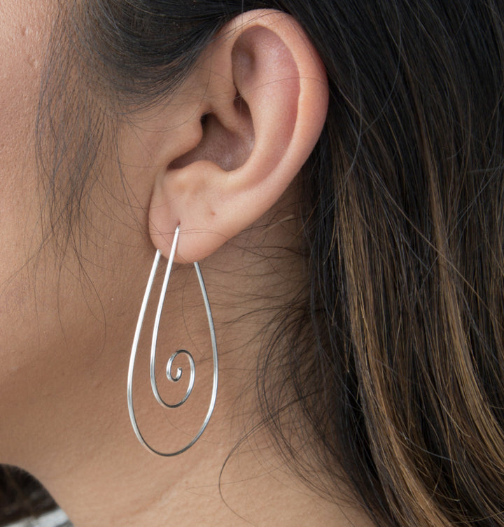 Coiled Silver Threader Earrings - Renata Rubio 92.5 - EJF249