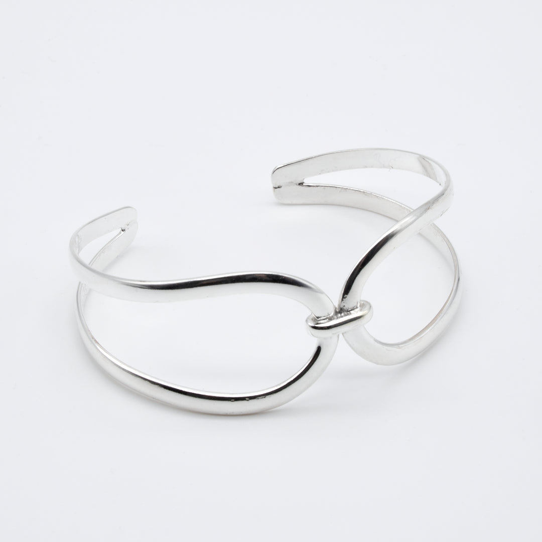 Connected Teardrop Silver Cuff