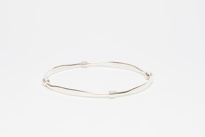 Cubed Twisted Silver Bangle - Renata Rubio 92.5 - BAJ394