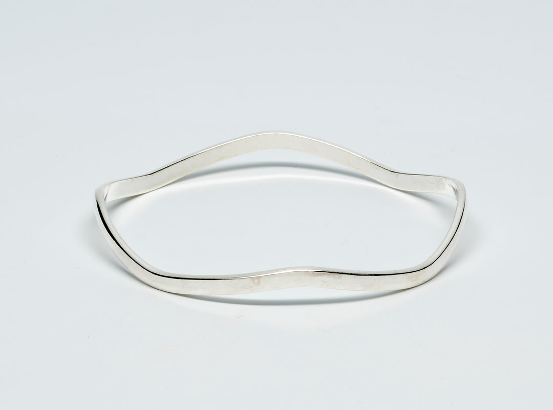 Cubed Twisted Silver Bangle - Renata Rubio 92.5 - BAJ394