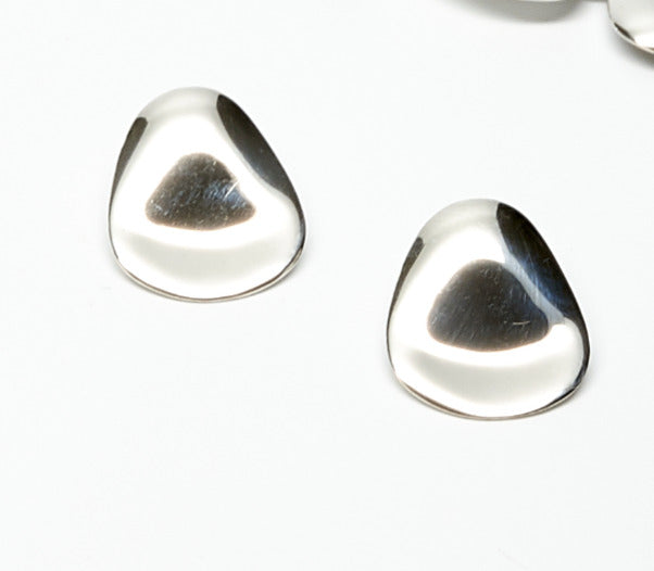 Row of Curved Silver Petals Earrings