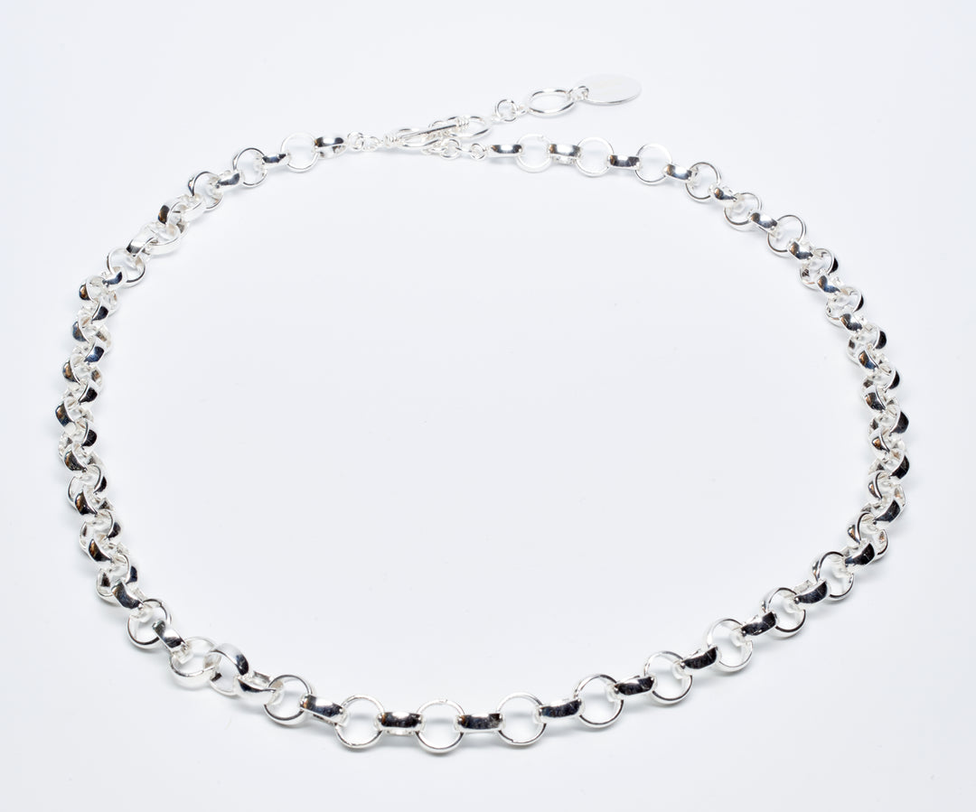 Domed Circle Sterling Silver Necklace - Renata Rubio 92.5