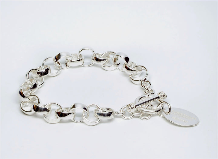 Domed Circle Sterling Silver Bracelet - Renata Rubio 92.5