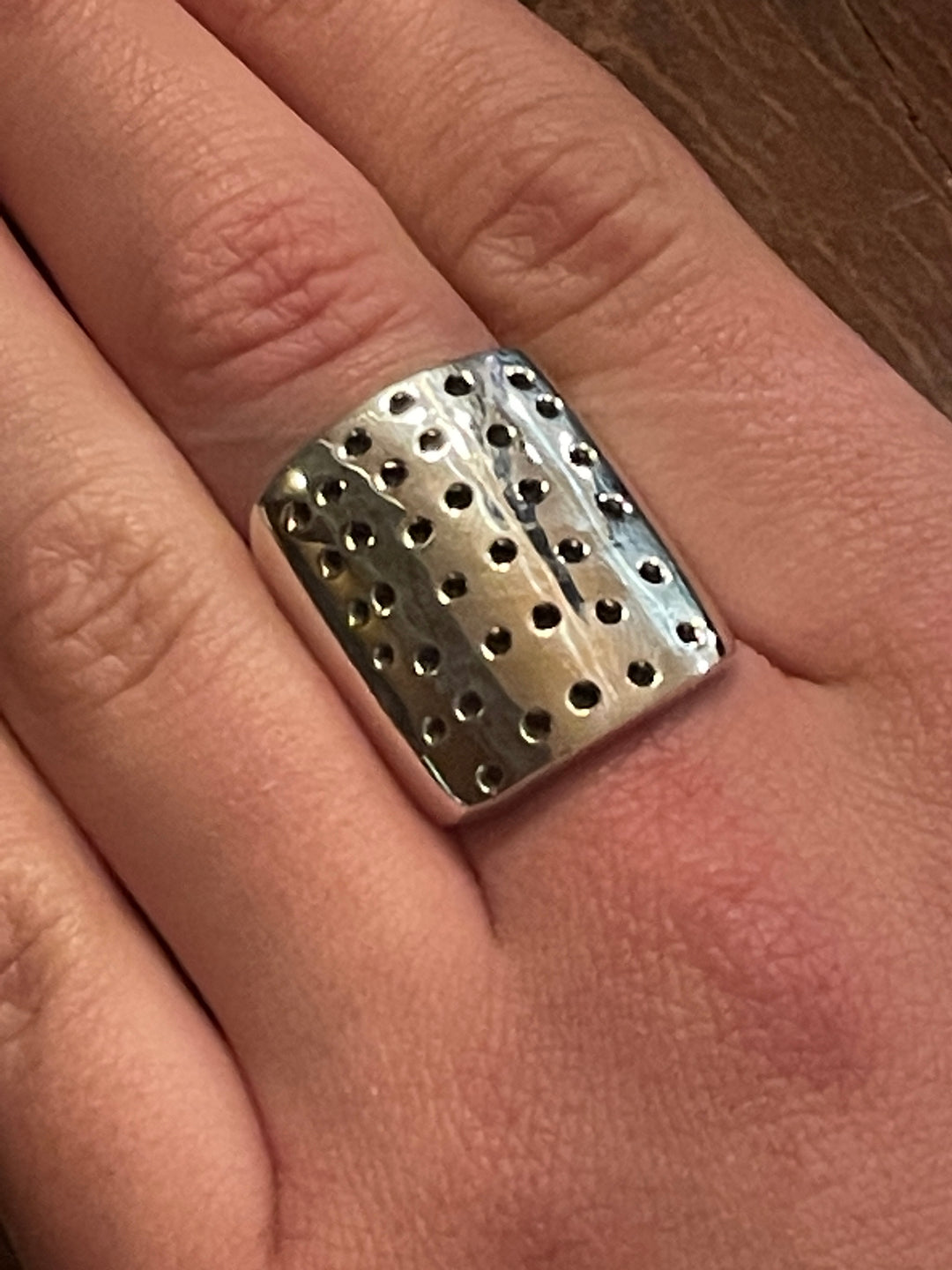 Dotted Rectangle Silver Ring - Renata Rubio 92.5 - RJL712