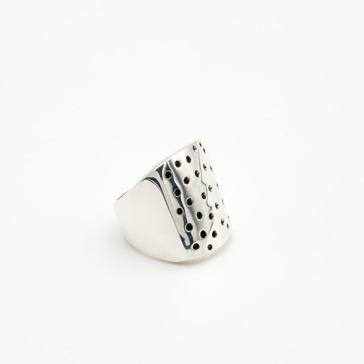 Dotted Rectangle Silver Ring - Renata Rubio 92.5 - RJL712