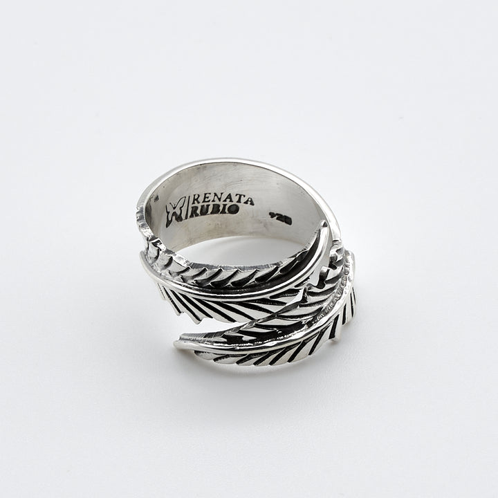 Double Feather Silver Ring - Renata Rubio 92.5 - RGG178