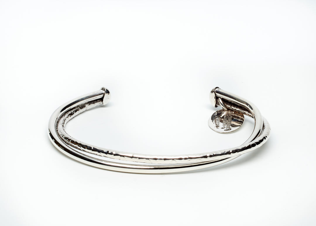 Double Twist Silver Cuff Bracelet  - Renata Rubio 92.5 - Handmade sterling silver jewelry with a lifetime warranty.