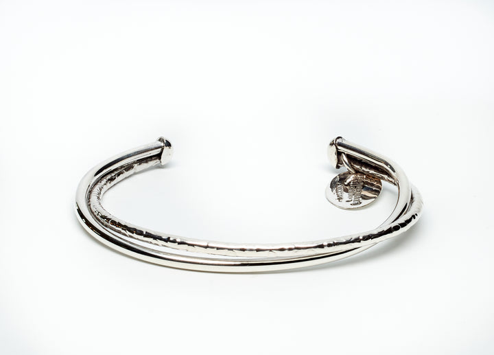 Double Twist Silver Cuff Bracelet  - Renata Rubio 92.5 - Handmade sterling silver jewelry with a lifetime warranty.