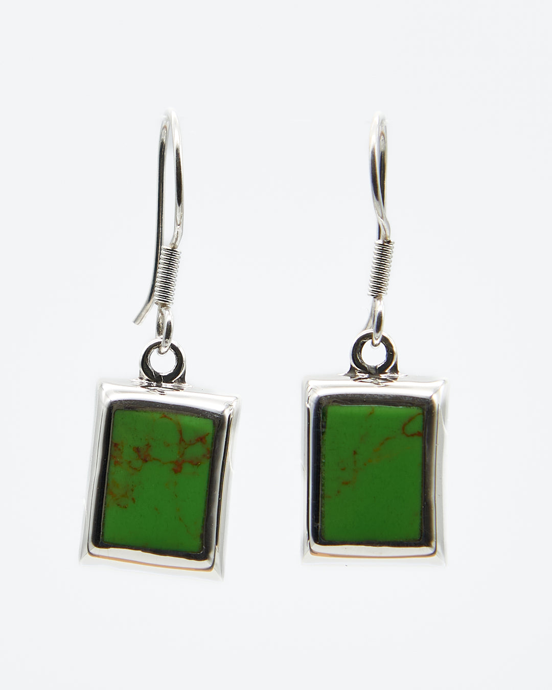 Rectangle Silver Earrings with Gaspiate