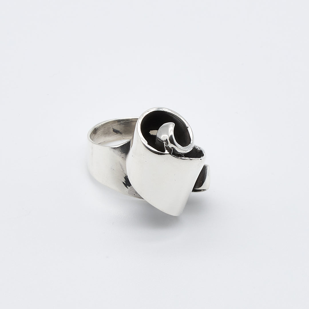 Flat Coiled Silver Ring