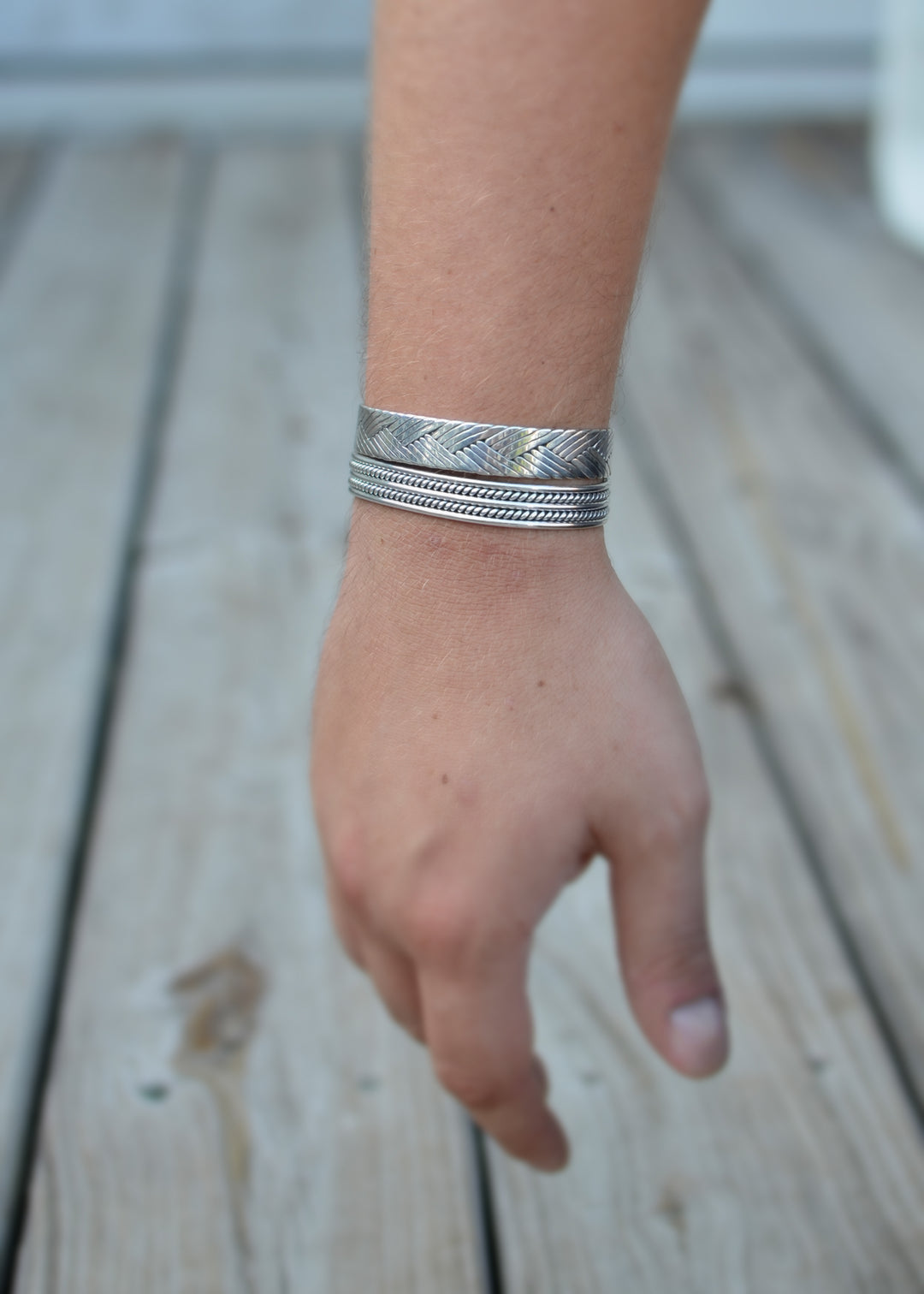 Flat Braid Sterling Silver Cuff by Renata Rubio 92.5