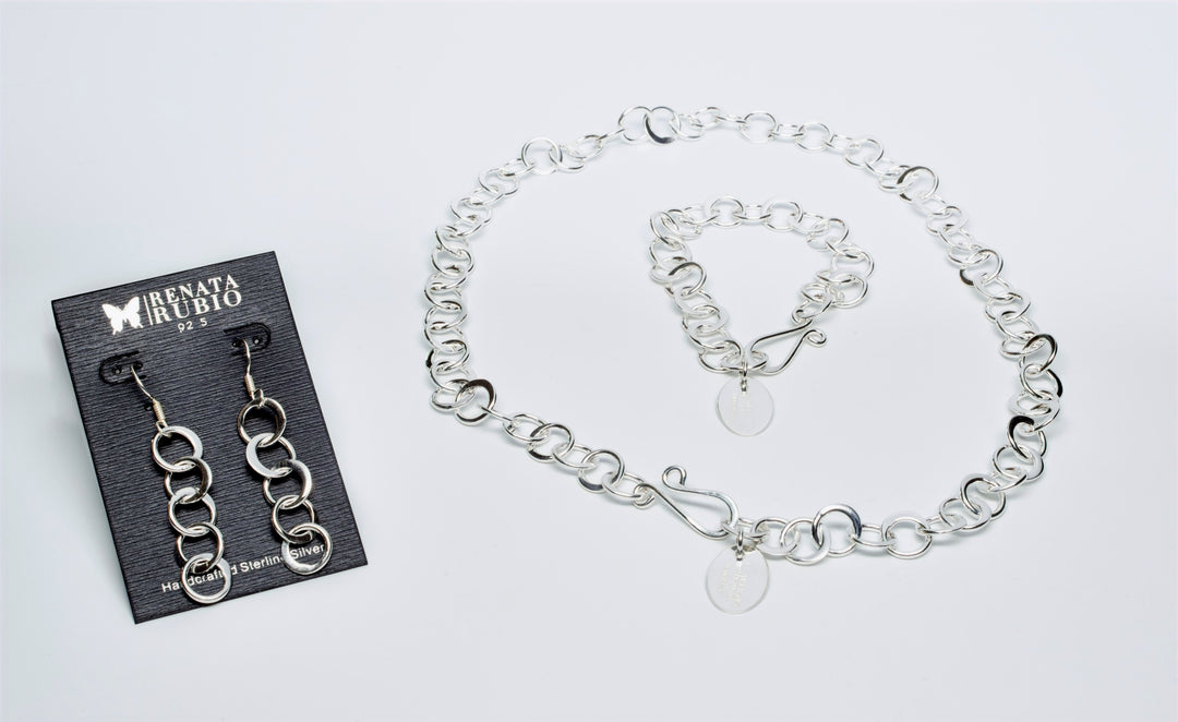 Flat Silver Circle Set