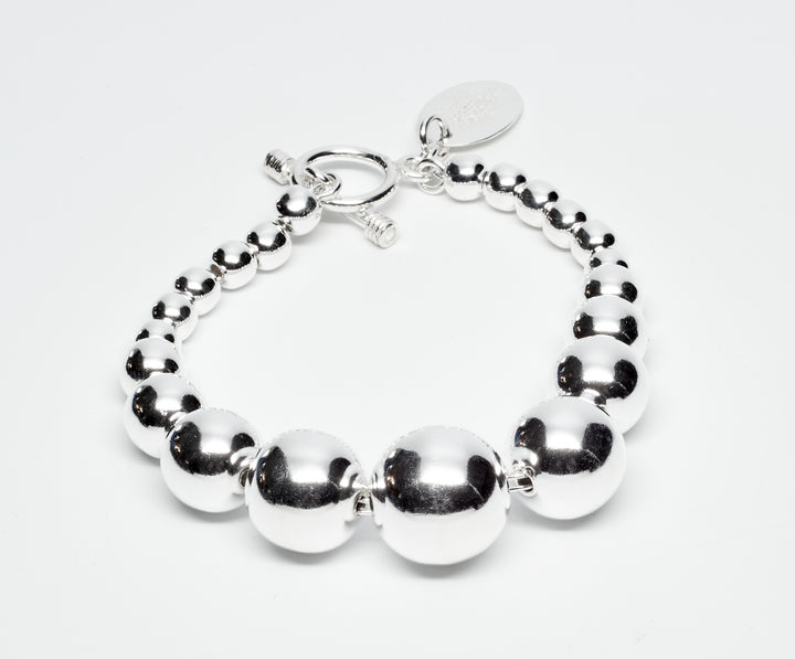 Graduated Silver Bead Bracelet - Renata Rubio 92.5 - BMF126