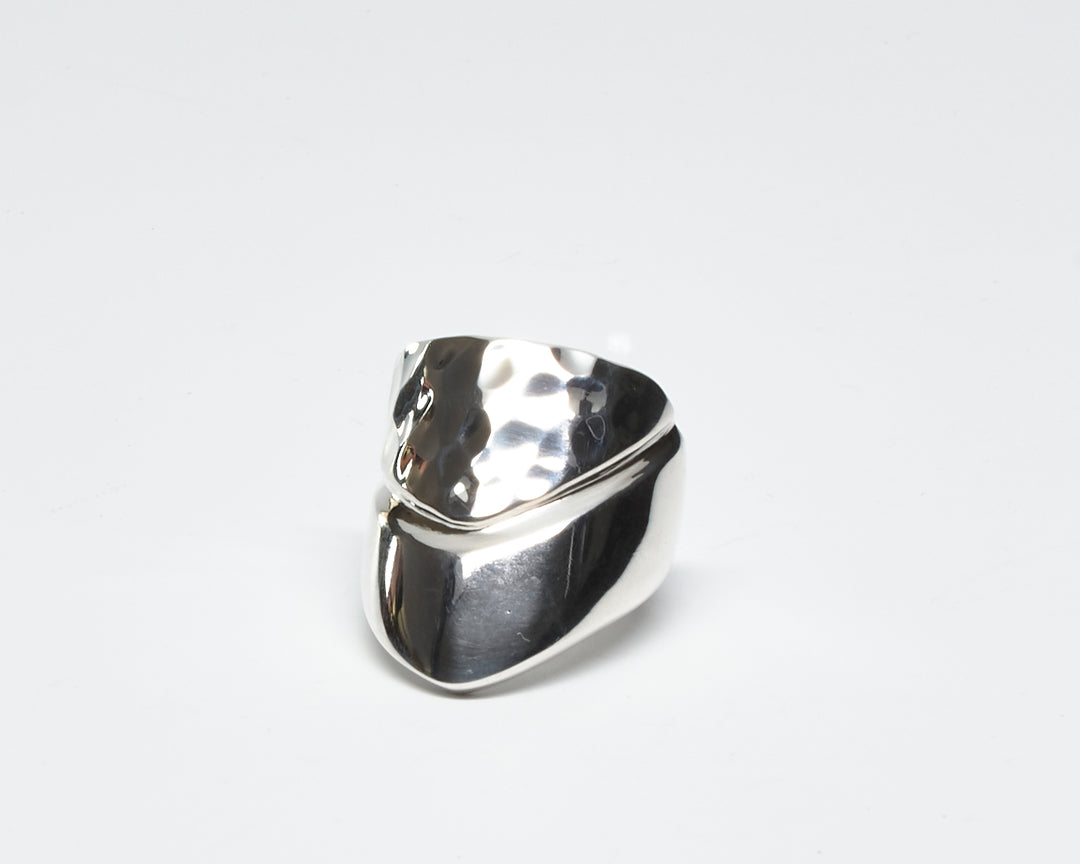 Half Pounded Silver Arrow Ring