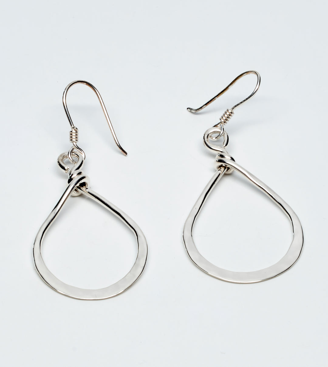 Hammered Silver Teardrop Dangle Earrings - Renata Rubio 92.5 - EJF252