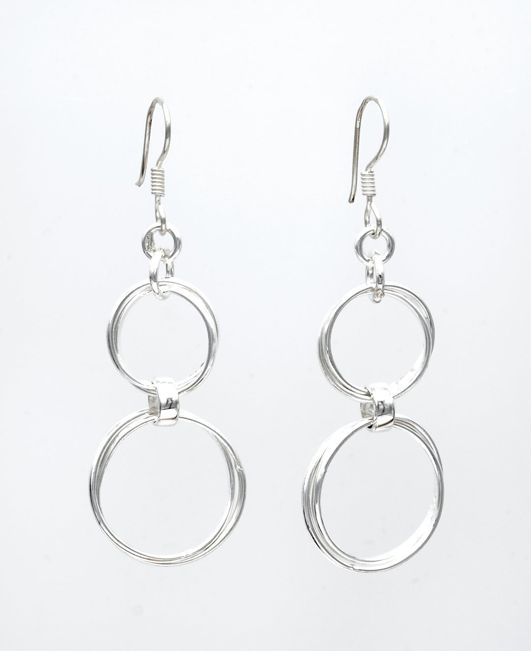 Interlinked Silver Dangle Earrings - Renata Rubio 92.5