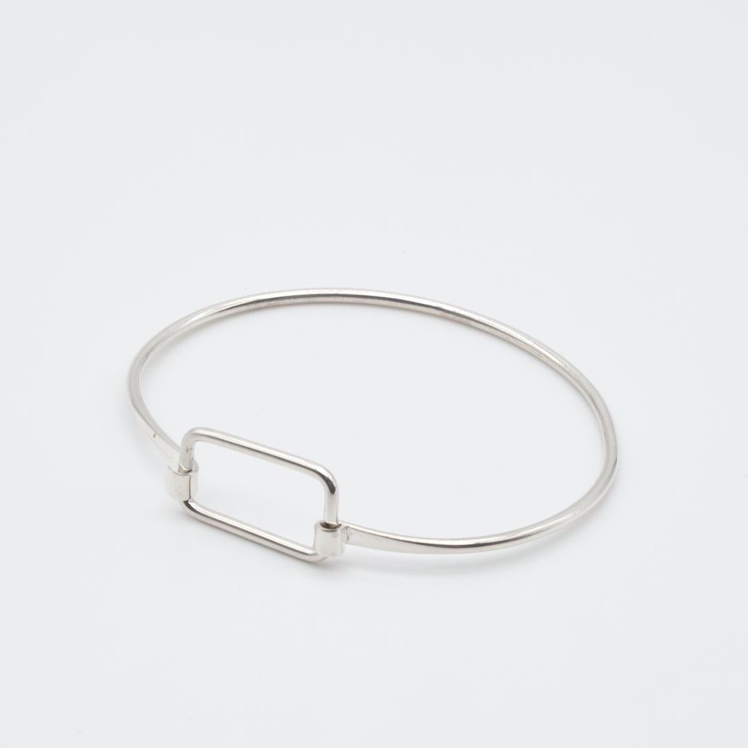 Rectangle Silver Bangle