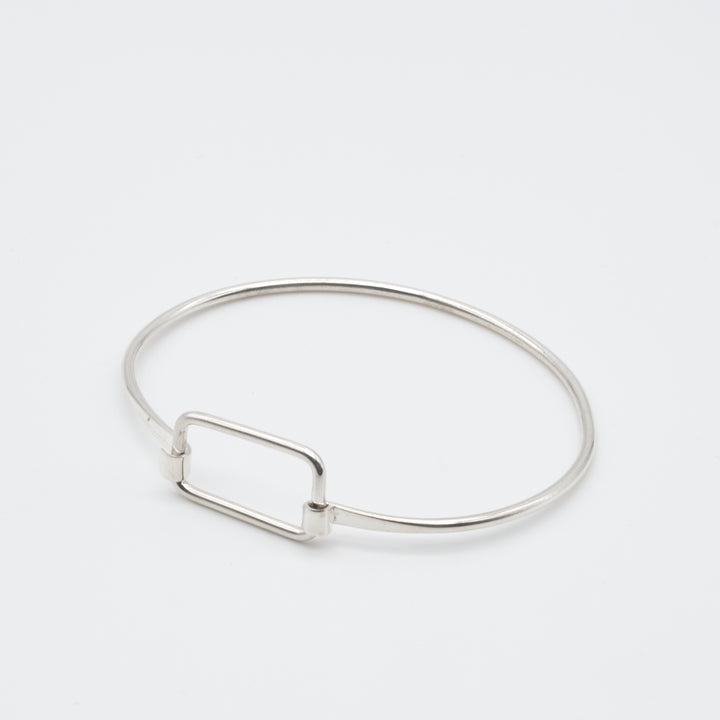 Rectangle Silver Bangle