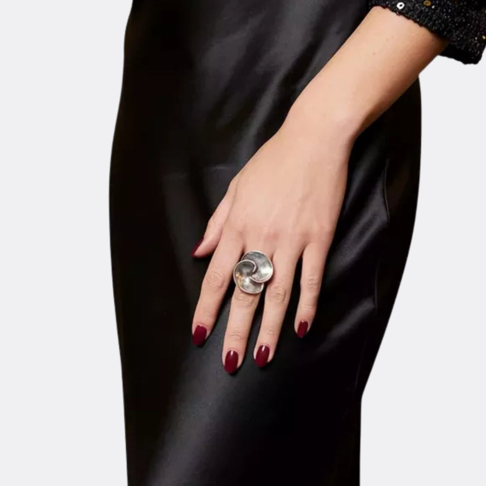 Open Petal Sterling Silver Ring, artisan jewelry by Renata Rubio 92.5