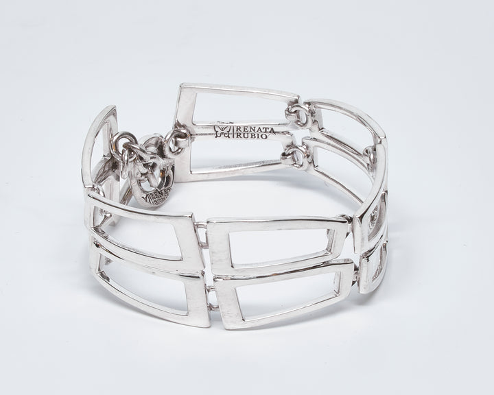 Open Rectangle Silver Bracelet - Renata Rubio 92.5 - BAJ524