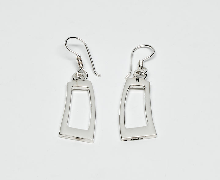 Open Rectangle Silver Earrings - Renata Rubio 92.5 - handmade sterling silver jewelry with lifetime warranty