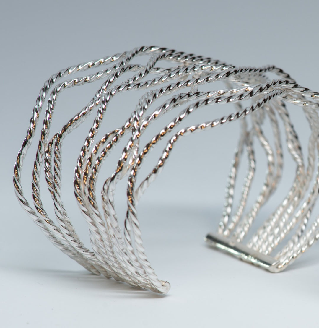 Organic Silver Rope Cuff - Renata Rubio 92.5 - BGG119