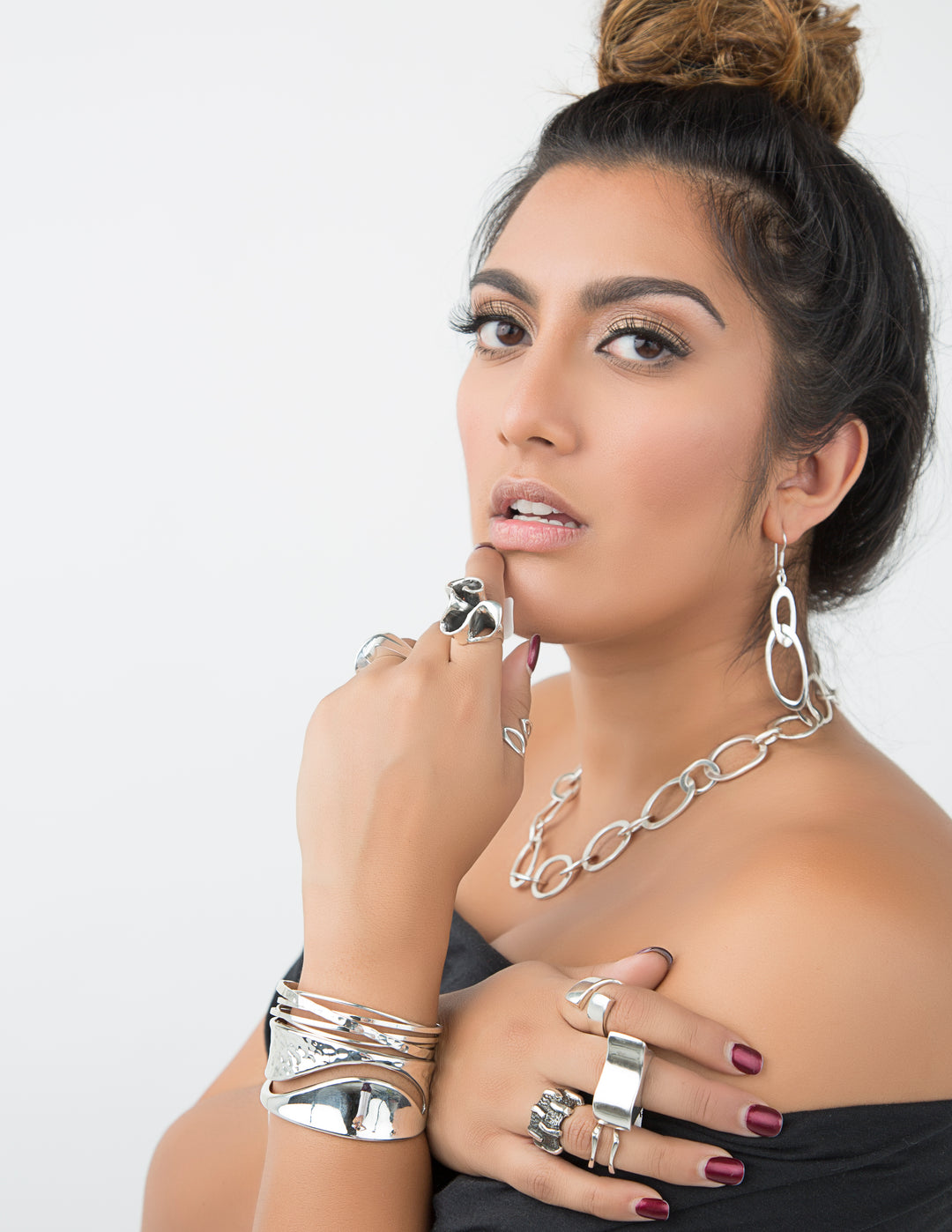 Oval Link Silver Necklace and Earrings - Renata Rubio 92.5