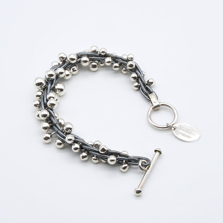 Oxidized and Shiny Silver Bracelet