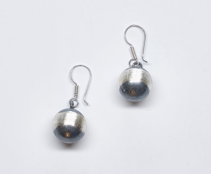 Oxidized Silver Bead Earrings