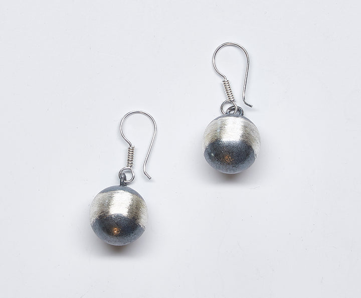 Oxidized Silver Bead Earrings - Renata Rubio 92.5 - handmade sterling silver jewelry with lifetime warranty