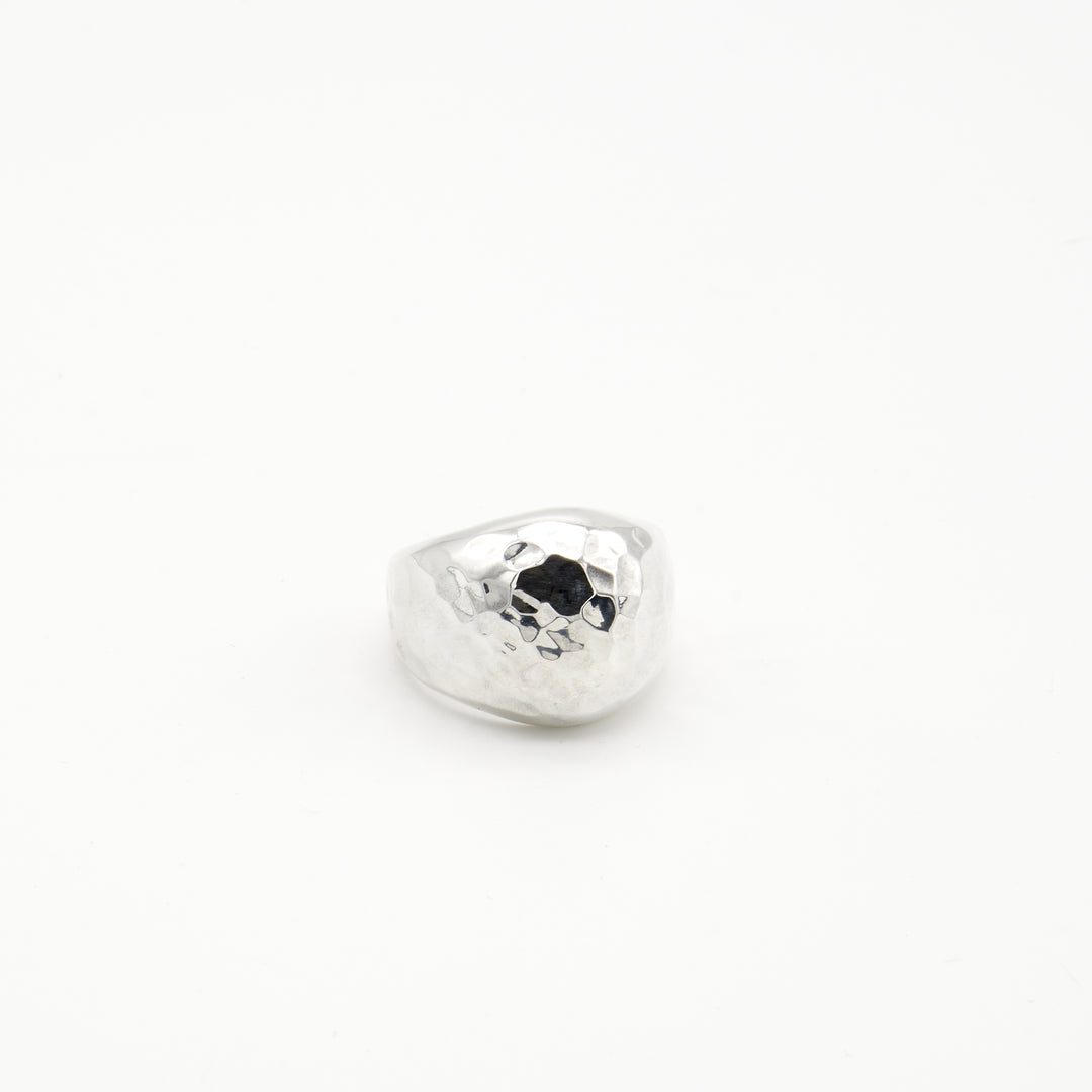 Raised Pounded Silver Ring